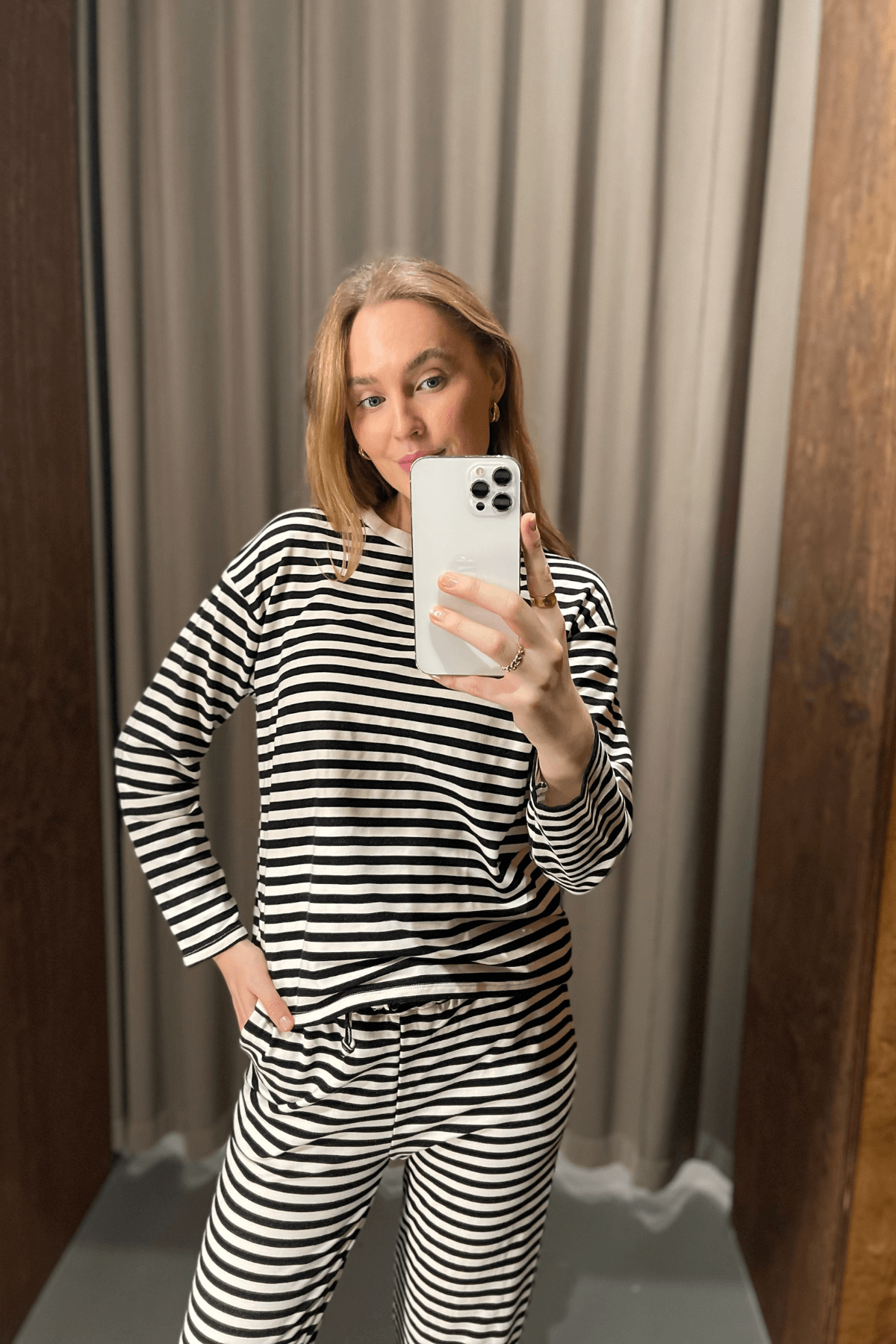 Stribet Langærmet Regular Fit - Blå