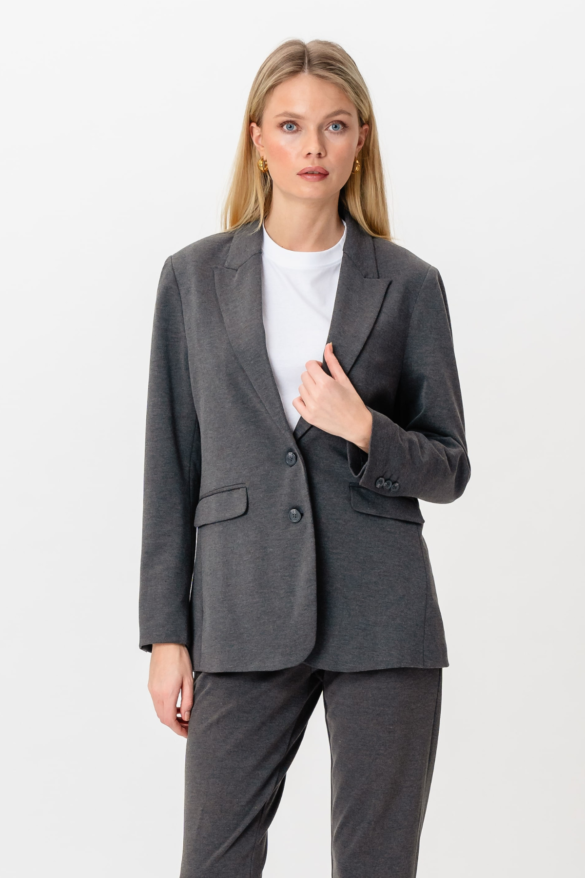 Klassisk fit Blazer - Mørkegrå