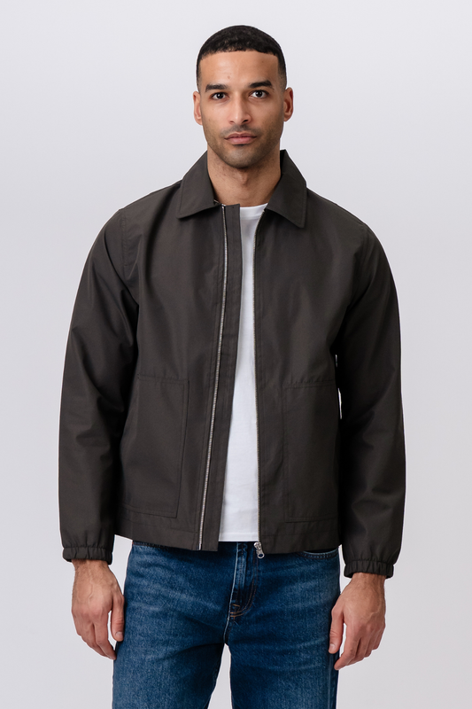 Short Zip Jacket - Mørkegrøn