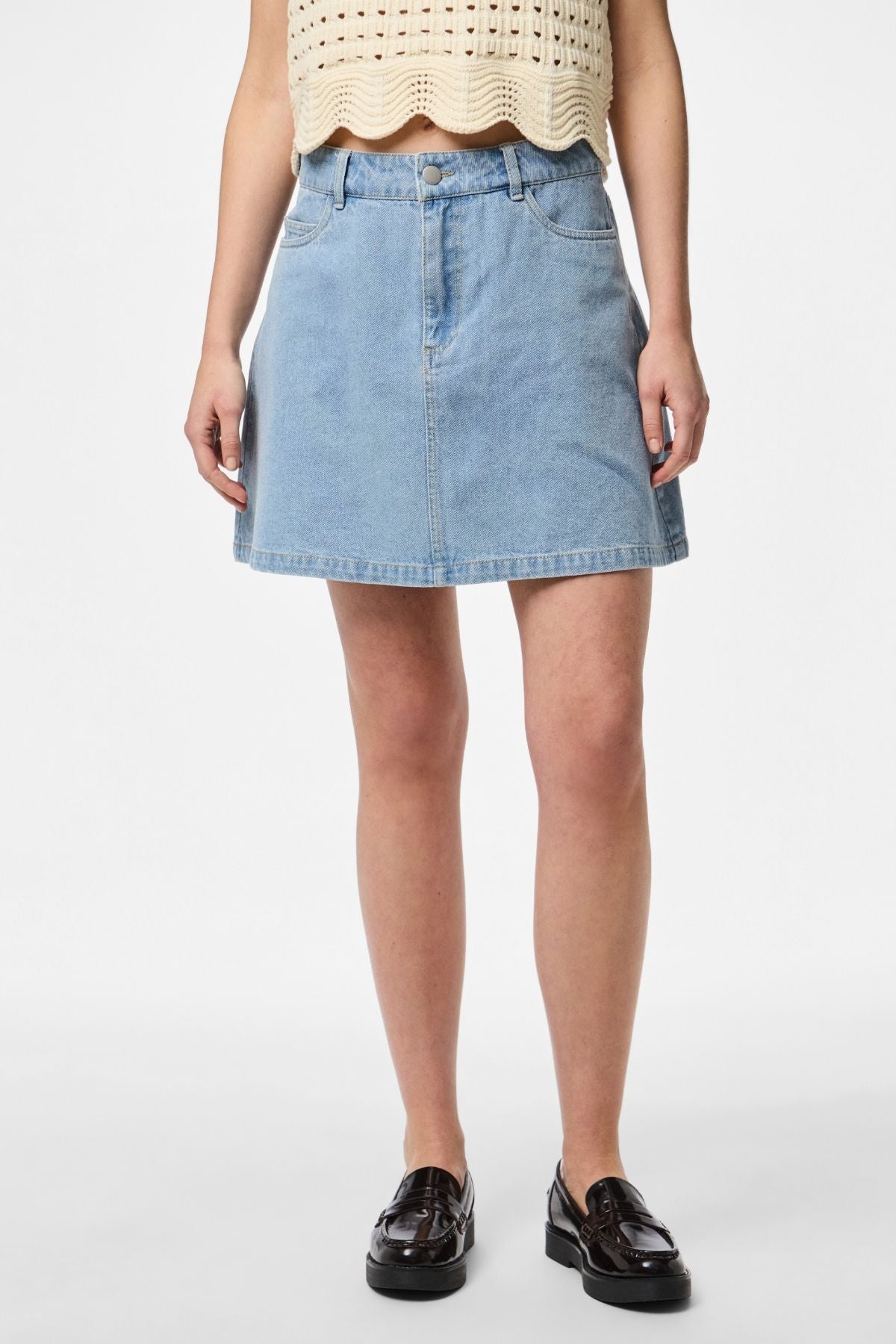 Abbi A-Shape Skirt - Light Blue Denim