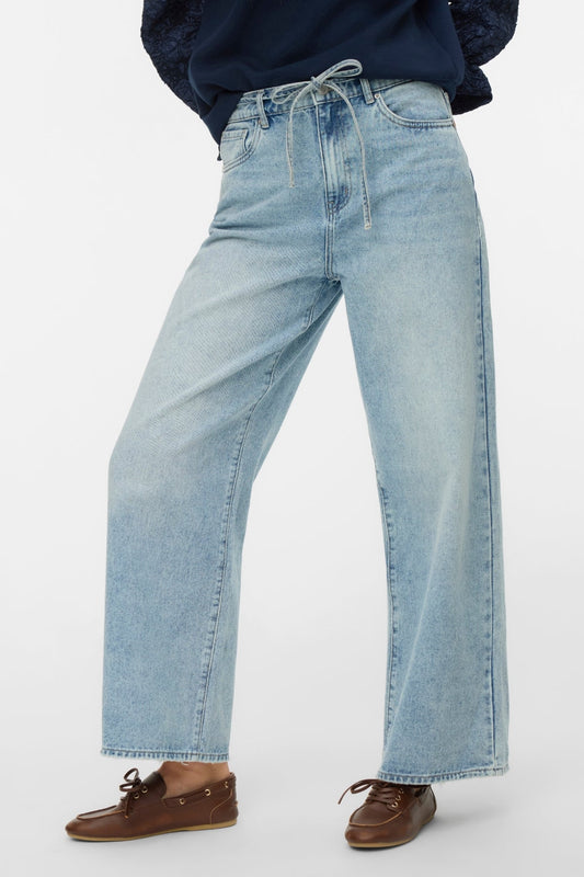 Wien Wide Belt Jeans - Light Blue Denim