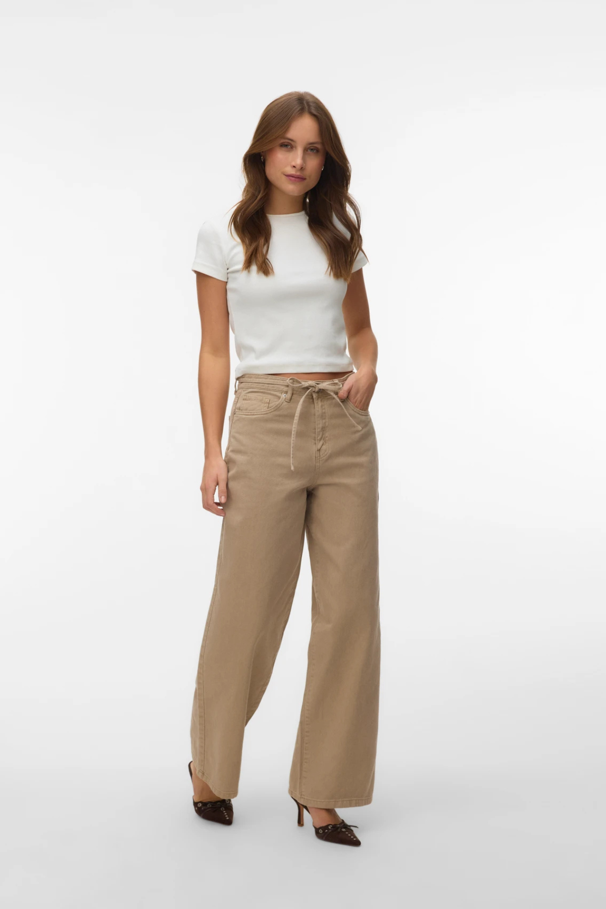 Wien Wide Belt Color Jeans - Silver Mink