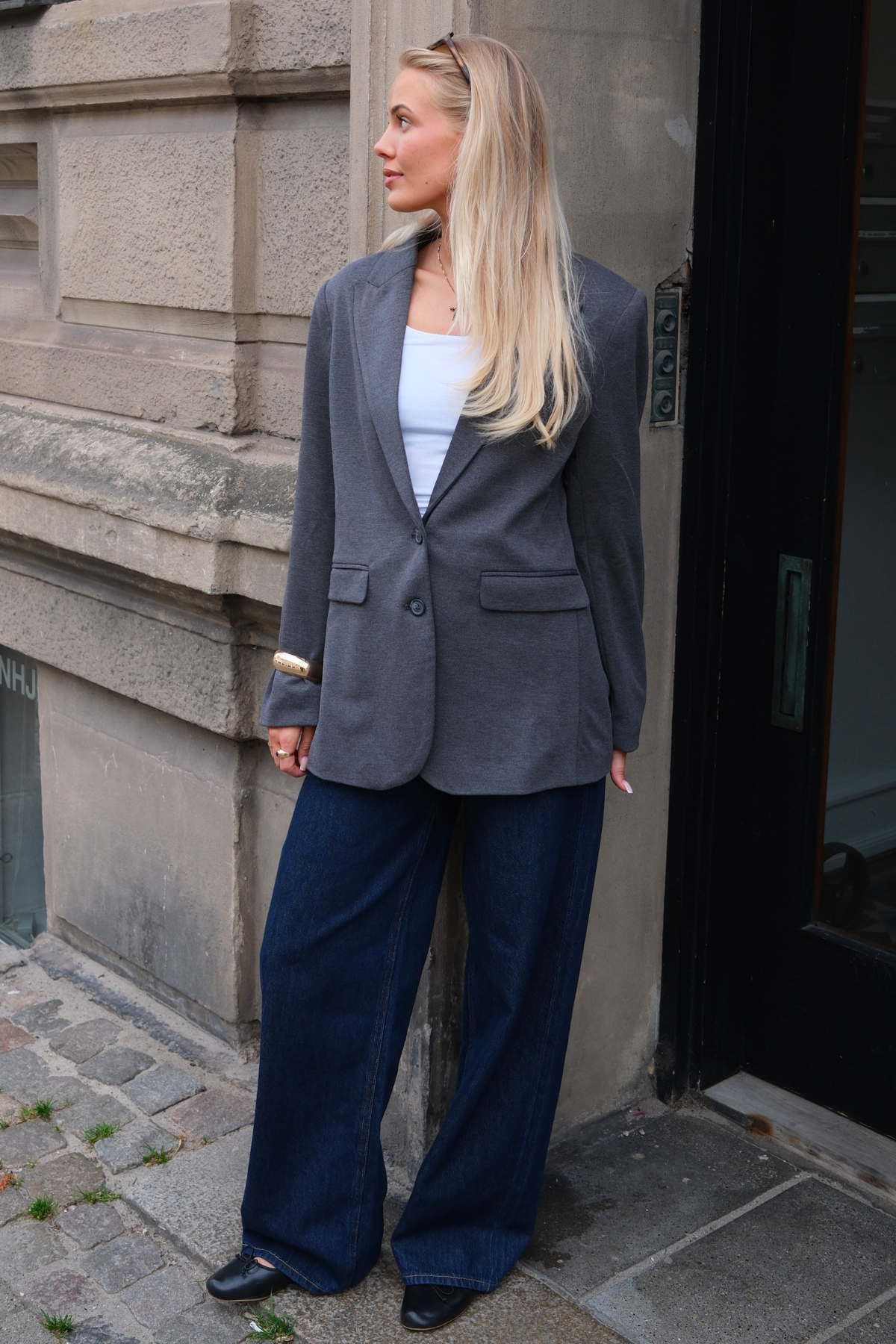 Klassisk fit Blazer - Mørkegrå