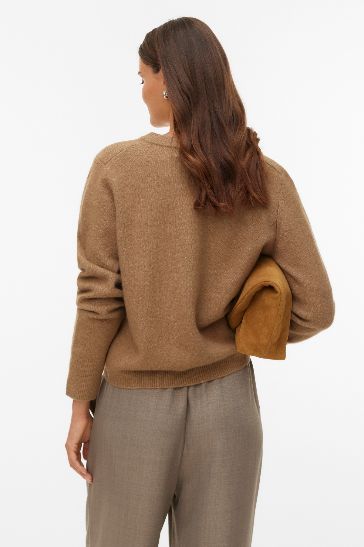 Fiona Kort Knapcardigan - Silver Mink Melange