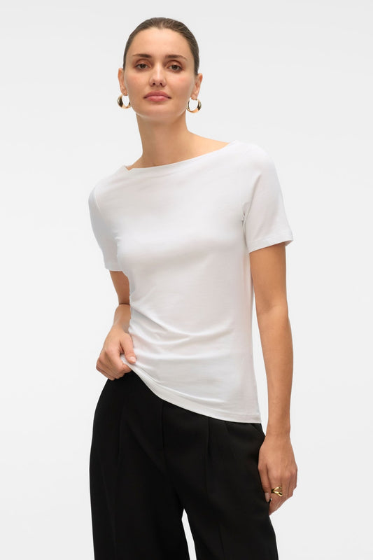 Panda Modal Top - Bright White