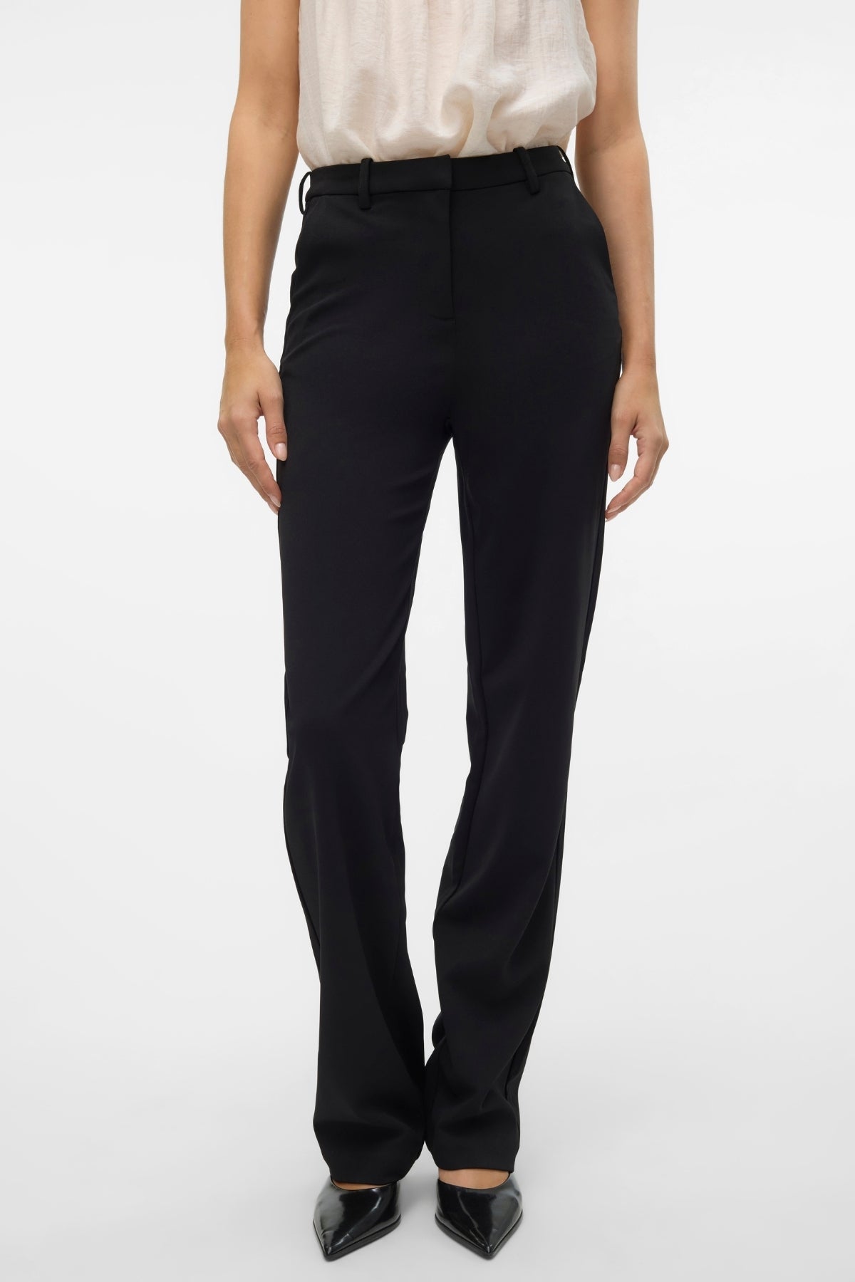 Zamira Slim Straight Pants - Sort