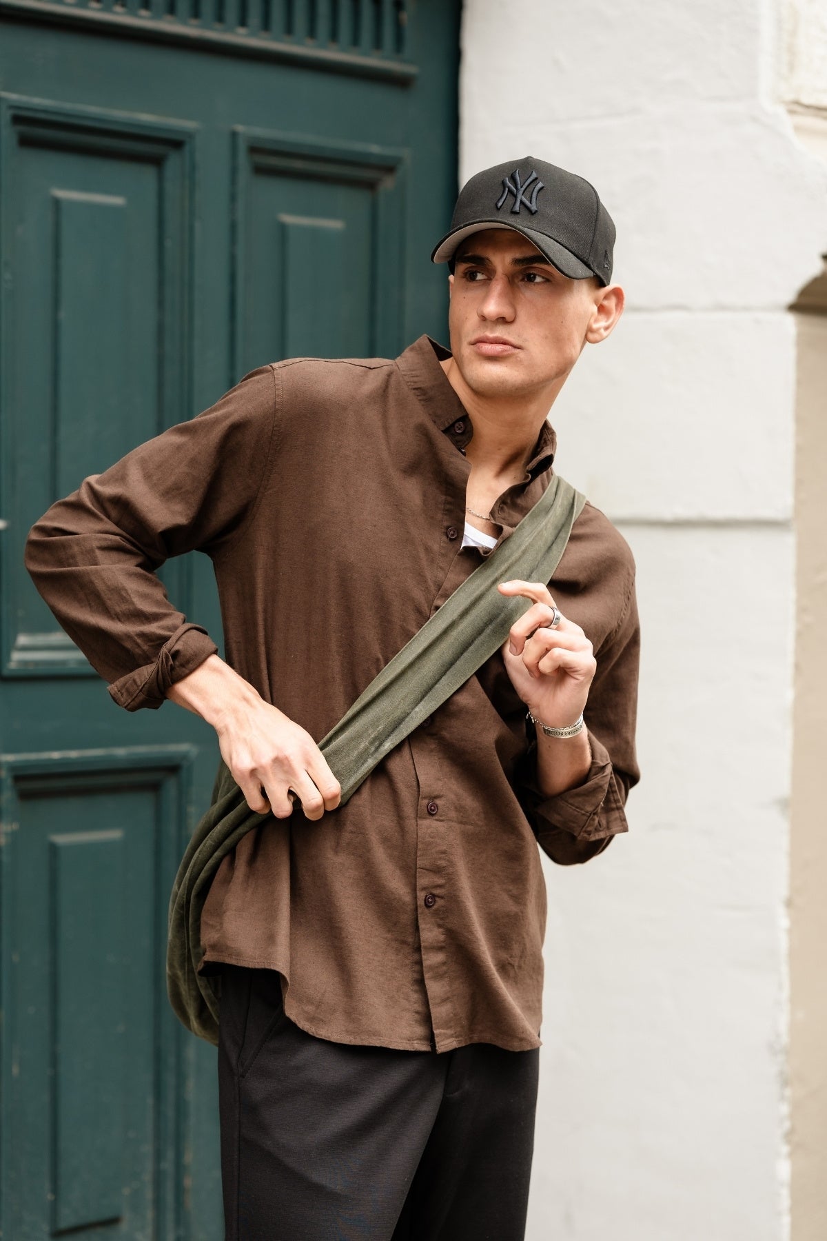 Hørskjorte - Mørkebrun