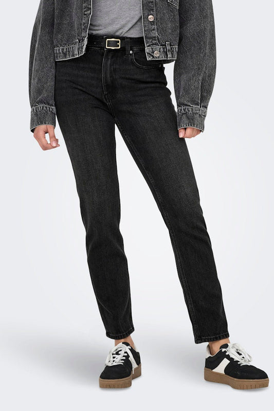 Emily High Waist Jeans - Sort Denim