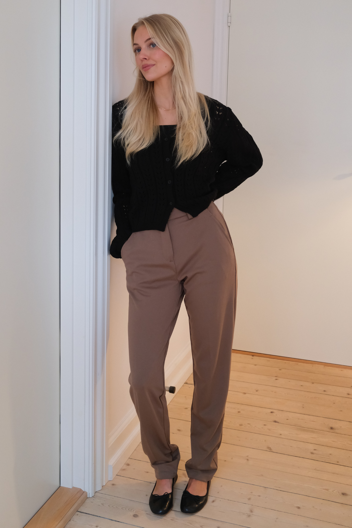 Virginia Strik Cardigan - Sort