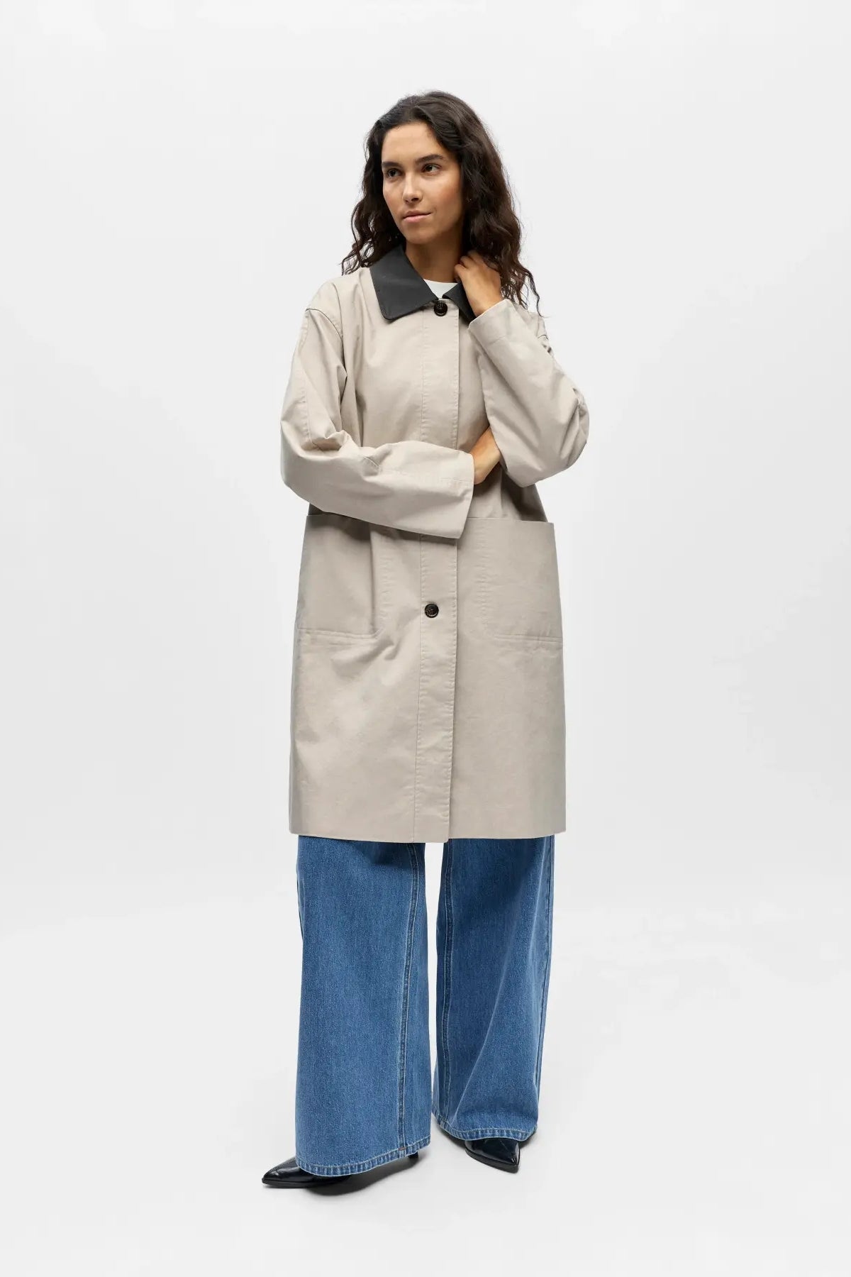 Alora Long Trenchcoat - Birch Magnet