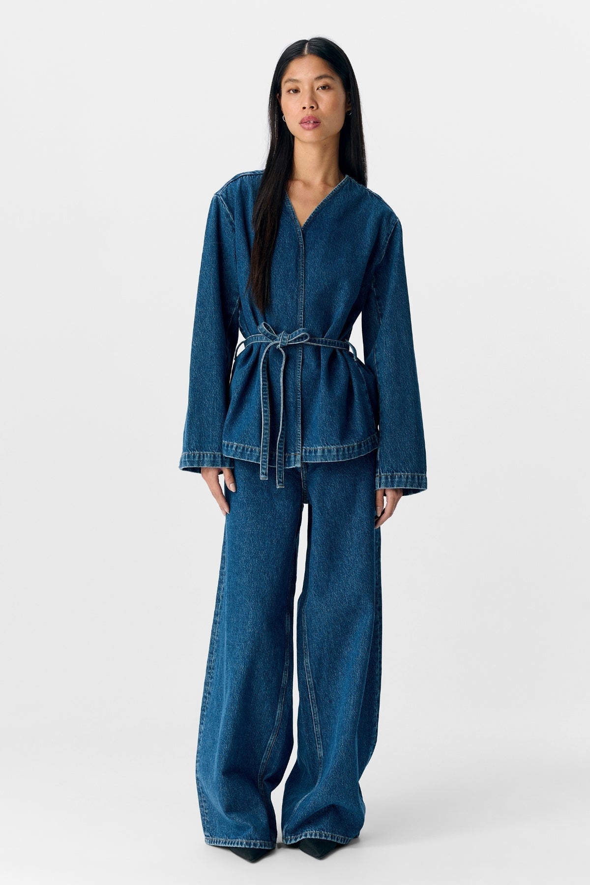 Mallie Blazer - Medium Blue Denim