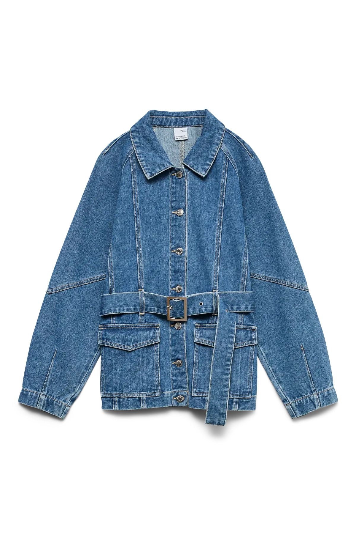 Agnes Belt Denim Jacket - Medium Blue Denim