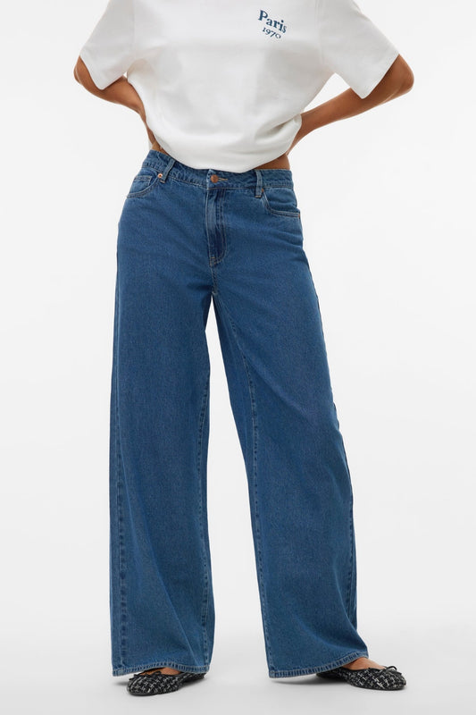 Remy Wide Jeans - Medium Blue Denim