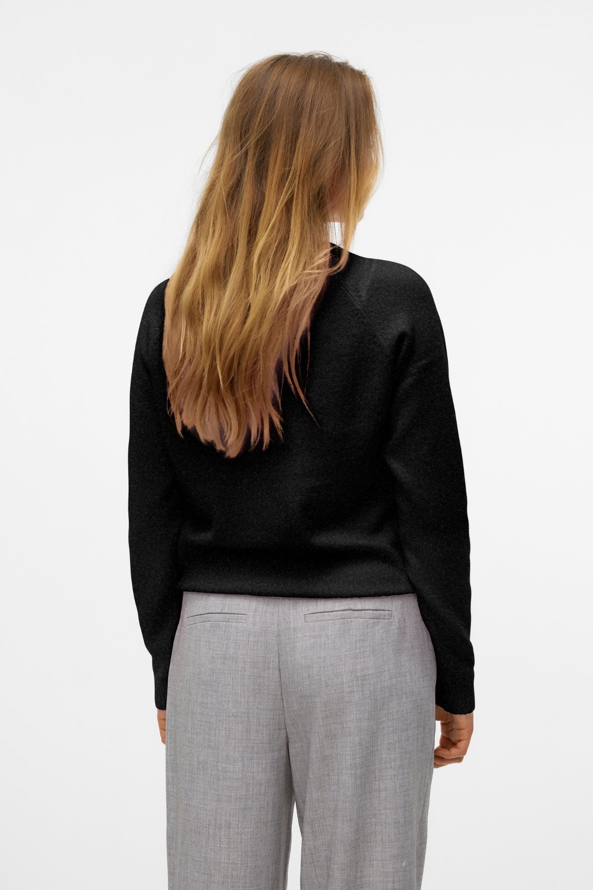 Doffy O-Neck Blouse - Sort Melange